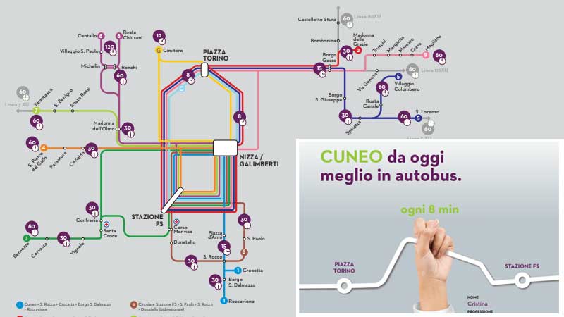 Cuneo da oggi meglio in autobus