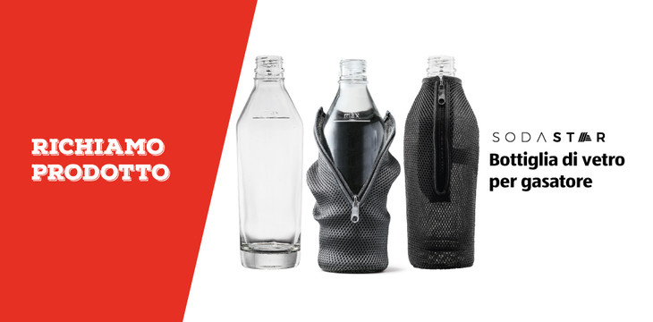 Richiamo prodotto: bottiglie di vetro per il gasatore Sodastar di Aldi