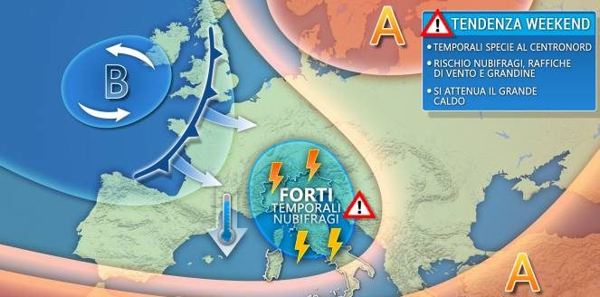 Nel fine settimana violenti temporali