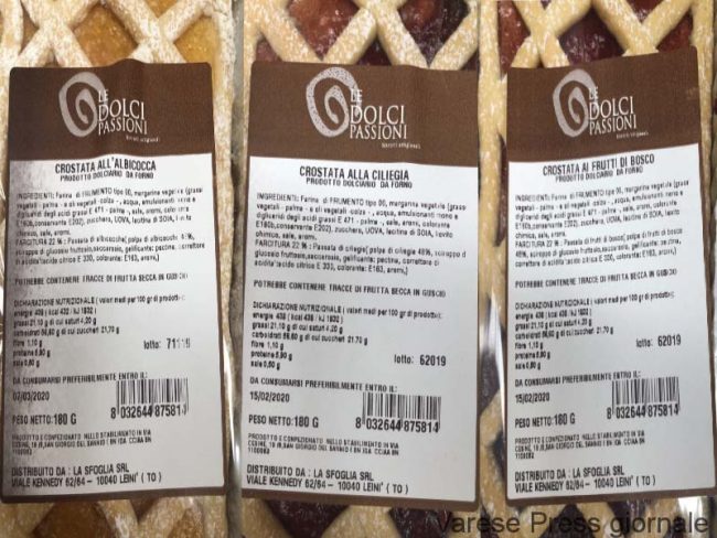 Le Dolci Passioni, crostate ritirate dal commercio