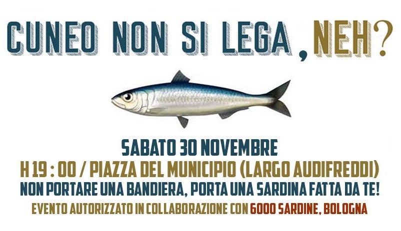 Cuneo non si Lega e in piazza sarà flash mob con le sardine