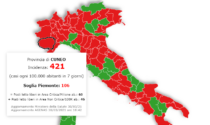 L'incidenza dei contagi cala, ma il Piemonte rimane sempre da zona rossa: Cuneo sopra quota 400