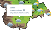 Meteo Cuneo: forti rovesci di pioggia previsti per oggi, domani torna il sole