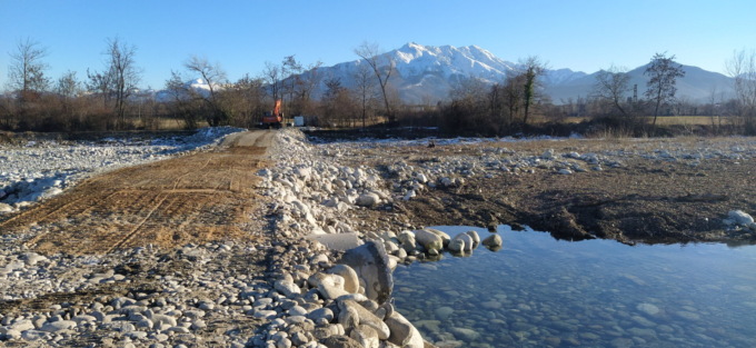 Ripristinato il guado sul Torrente Gesso verso la Mellana