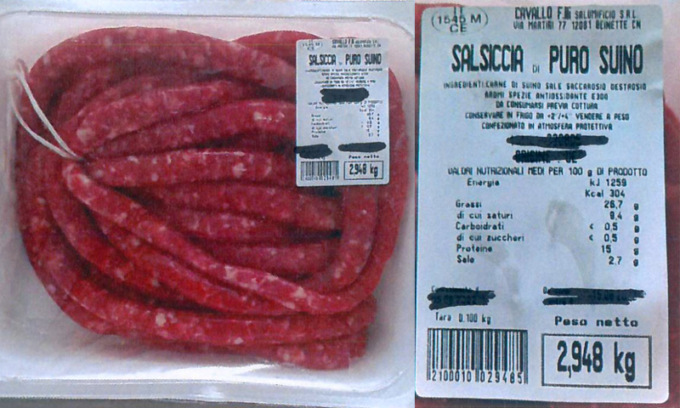 Salmonella nella salsiccia fresca prodotta a Beinette: attenzione