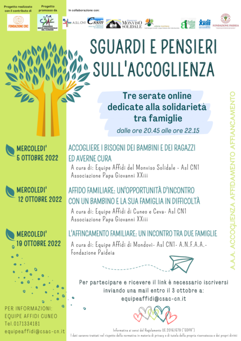 Progetto +Vicini, tre serate online per discutere dell’accoglienza