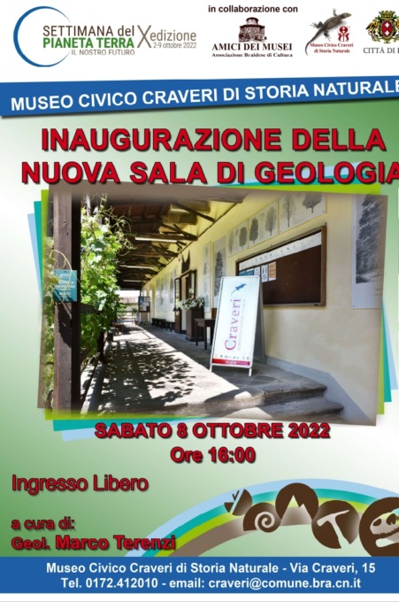 Bra, settimana del Pianeta Terra Inaugurazione della nuova sala di Geologia e una conferenza a tema