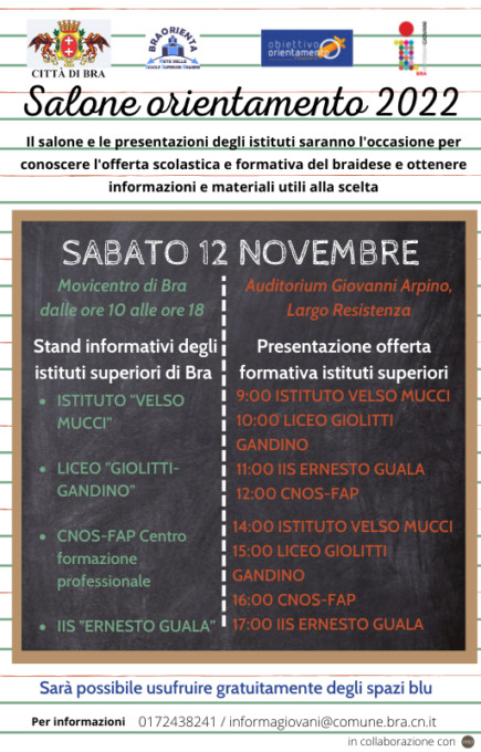 Bra, torna il 12 novembre il Salone dell’orientamento