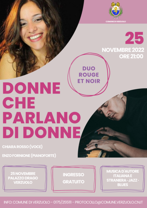 Giornata contro la violenza sulle donne: il Comune di Verzuolo offre il concerto del duo “Rouge et Noir”