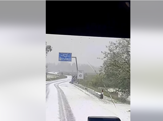 Forte grandinata nel Cuneese