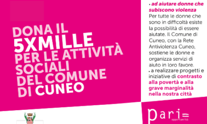 Cuneo, il 5 per mille destinato a progetti contro la violenza di genere e la povertà