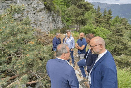 Il sopralluogo delle autorità sulla sp357