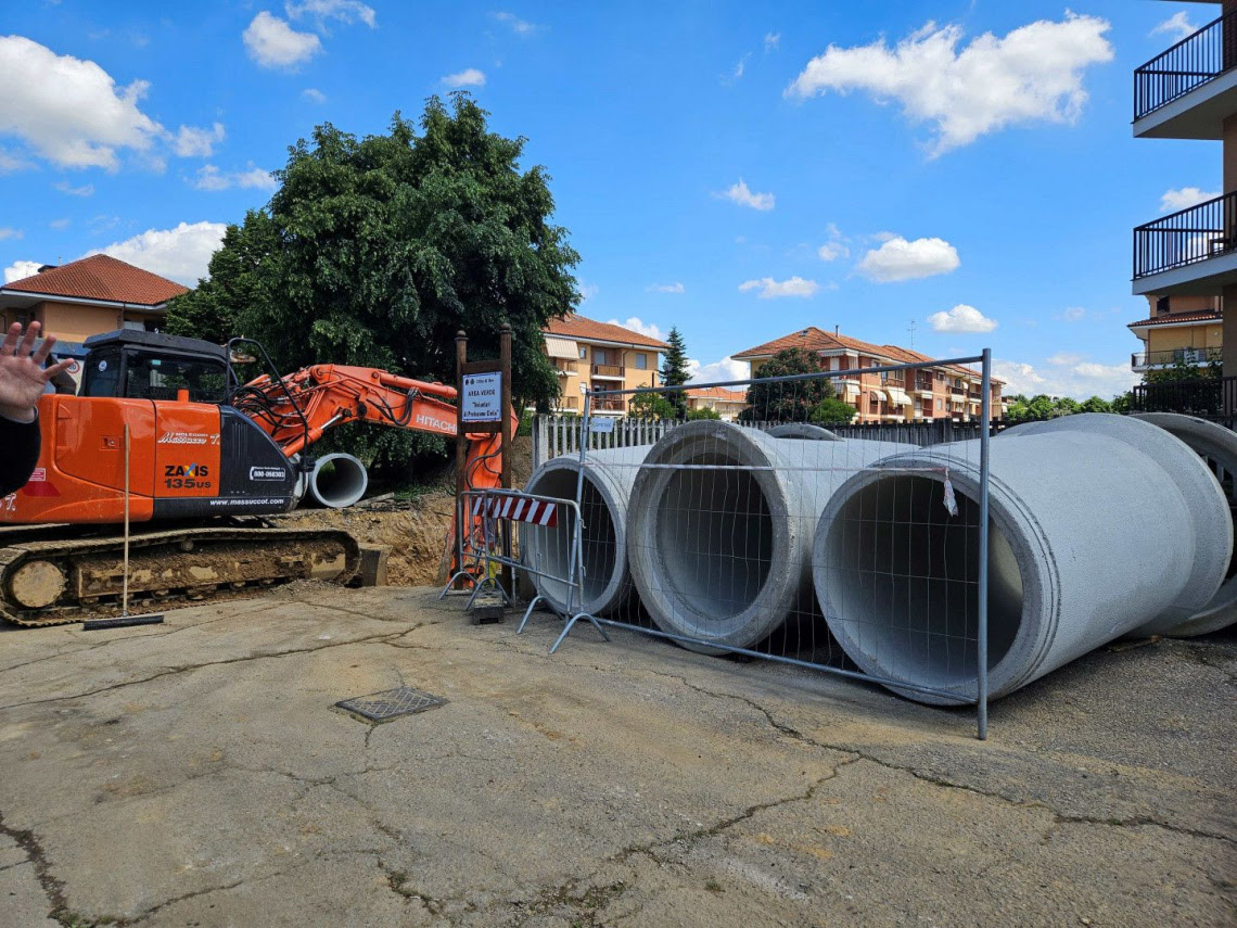 Bra, proseguono i lavori della vasca di laminazione in via Milano e via Cacciatori delle Alpi