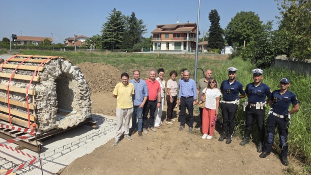 Nuova collocazione per il troncone di acquedotto romano di Pollenzo