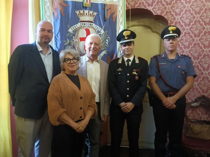 Il nuovo comandante dei Carabinieri di Bra in visita istituzionale a Cherasco